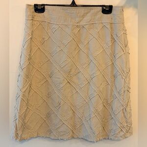 FOR CYNTHIA Linen Blend Lattice Frayed Skirt